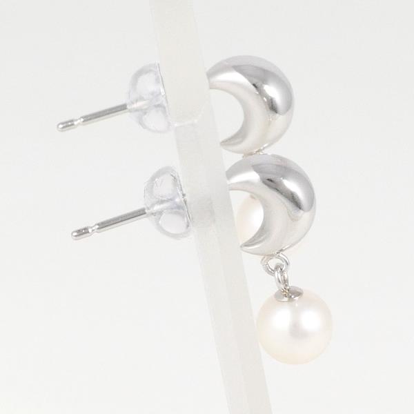 PT850 Platinum Pearl Earrings in Great Condition