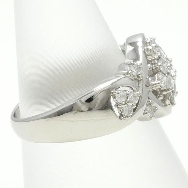 Platinum PT900 Women's Ring with 0.50ct Diamond, Size 10, Silver Color, Total Weight About 4.7g