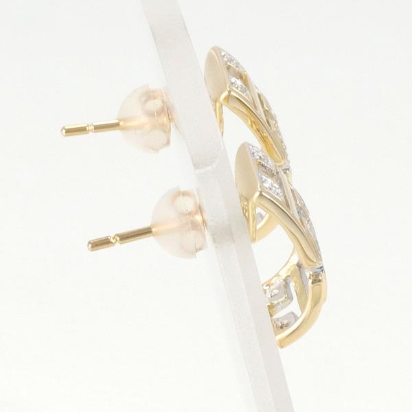 Ladies' 18K Yellow Gold and White Gold Diamond Earrings, Each with 0.12ct Diamond, Weigh Approximately 3.6g