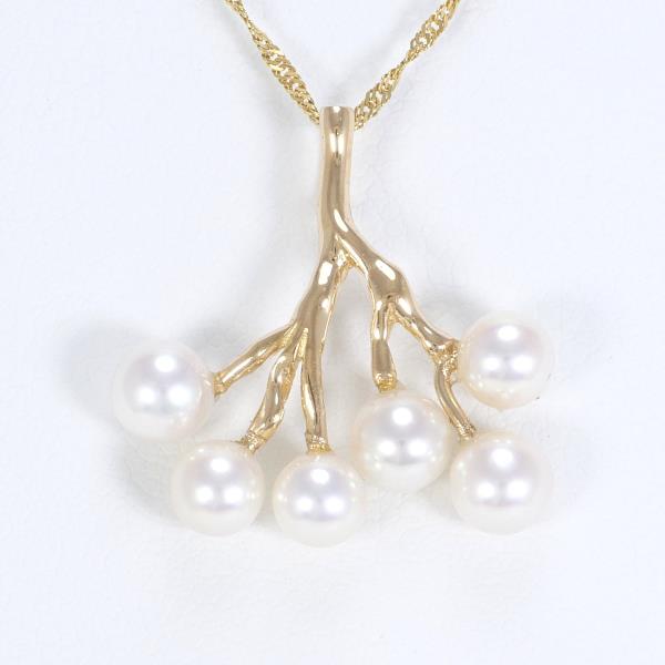 K18 Yellow Gold Pearl Necklace in Pristine Condition