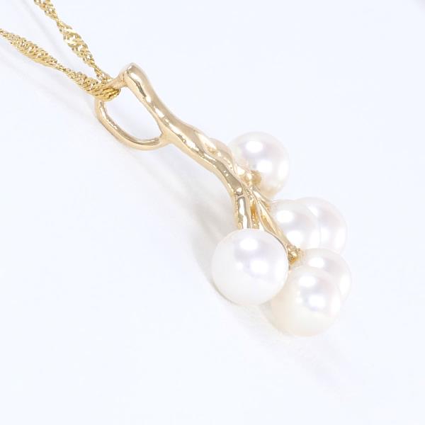 K18 Yellow Gold Pearl Necklace in Pristine Condition