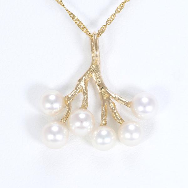 K18 Yellow Gold Pearl Necklace in Pristine Condition