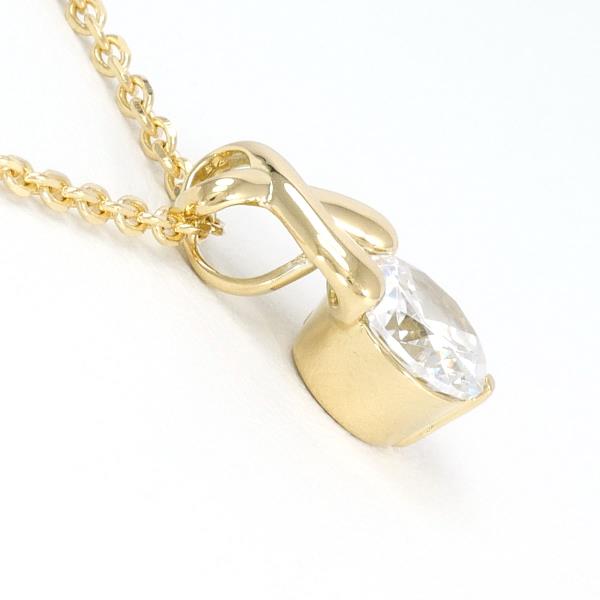 Ladies' 18K Yellow Gold Cubic Zirconia Necklace, Approximately 40cm, Weighs Approximately 4.9g