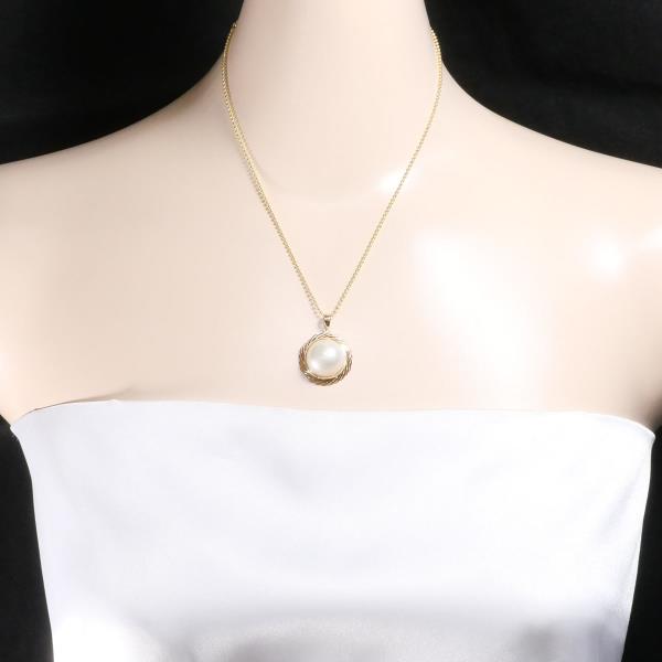 K18 Yellow Gold Mabe Pearl Necklace, ~7.7g total weight, approx. 40cm, Ladies' Used in Excellent Condition