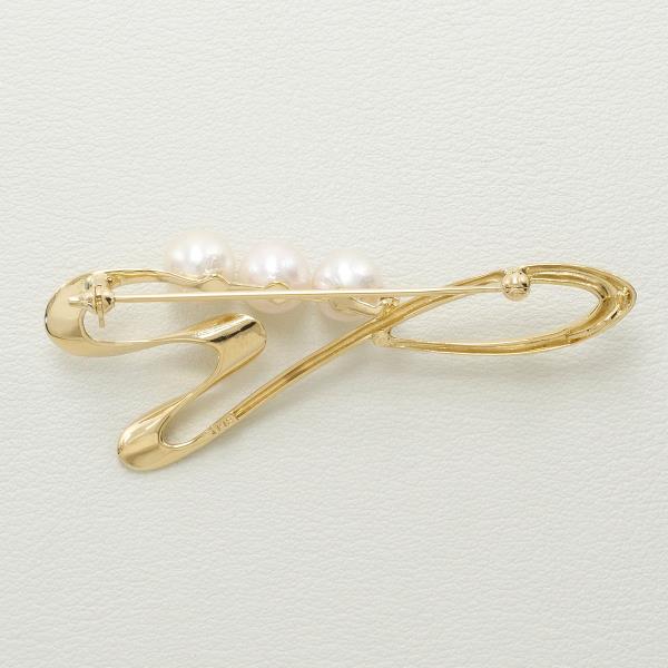 Ladies' K18 18K Yellow Gold Pearl & Diamond (0.01ct) Pendant Top Brooch, Approximate Total Weight 6.4g, Pre-owned