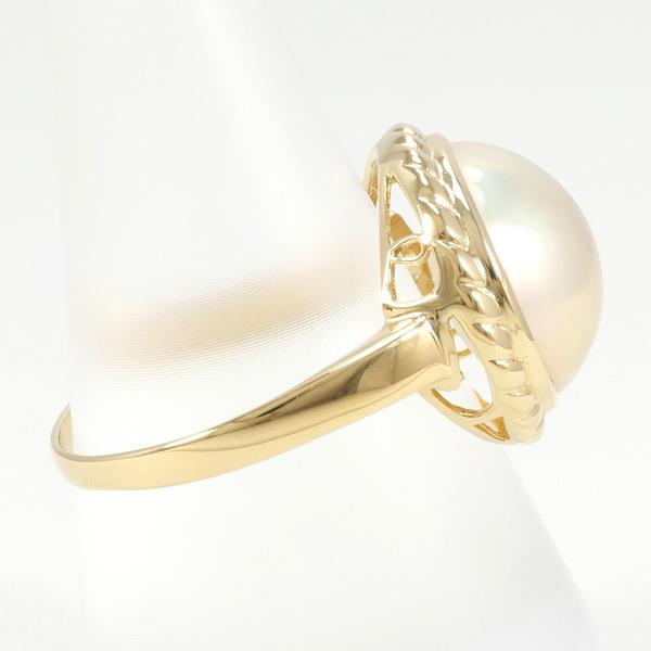 Single Bead Ring with Approx. 16mm Mabe Pearl Set in K18 Yellow Gold, Ring Size 17 in Excellent Condition