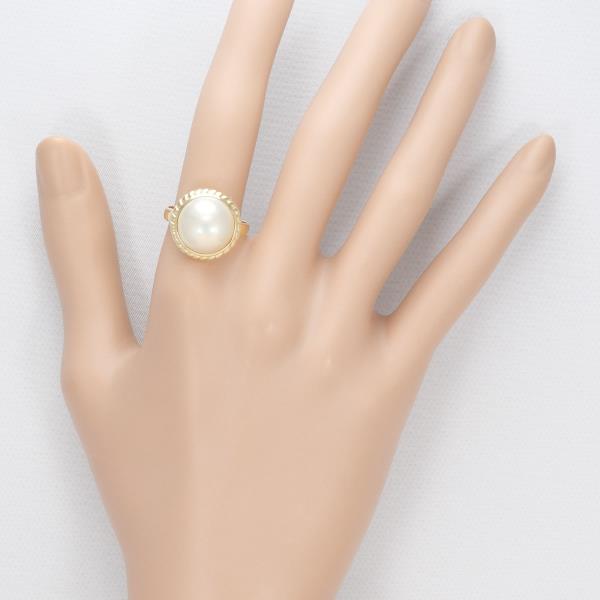 Single Bead Ring with Approx. 16mm Mabe Pearl Set in K18 Yellow Gold, Ring Size 17 in Excellent Condition