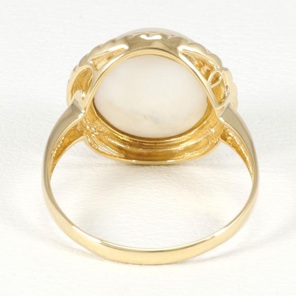 Single Bead Ring with Approx. 16mm Mabe Pearl Set in K18 Yellow Gold, Ring Size 17 in Excellent Condition