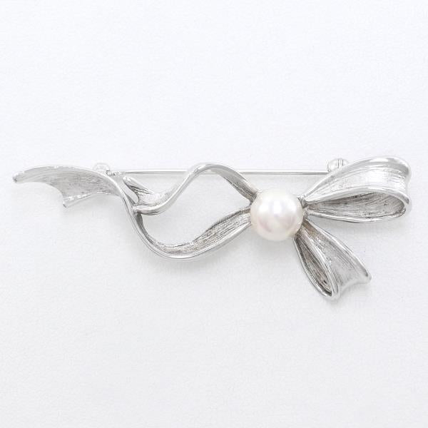 Silver Brooch Pendant Top with Pearl in Excellent Condition