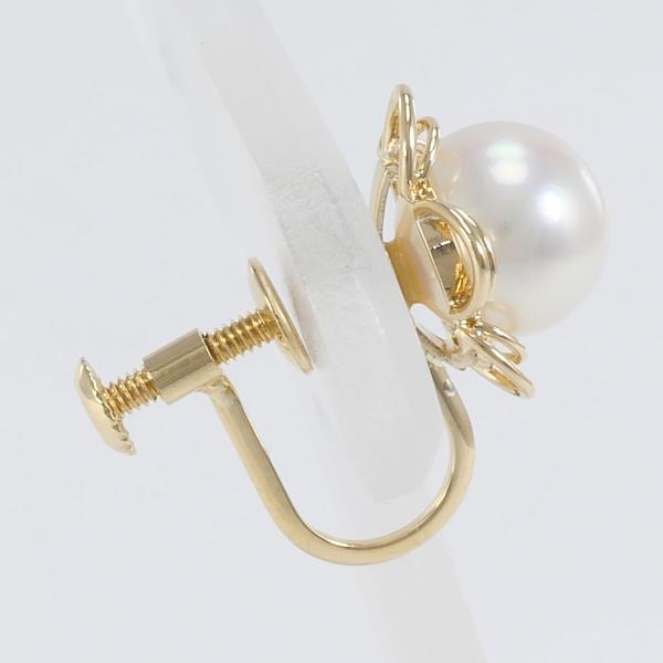 K18 Yellow Gold Pearl Earring (Single) in Excellent Condition