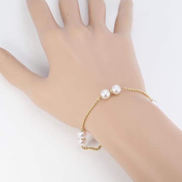 K18 Yellow Gold Pearl Bracelet 17.5cm in Great Condition