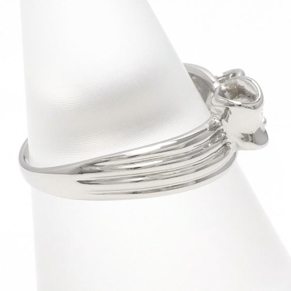 Ribbon-Inspired Platinum PT900 & Diamond 0.18ct Ring, Silver, Women's size 14 - Preloved