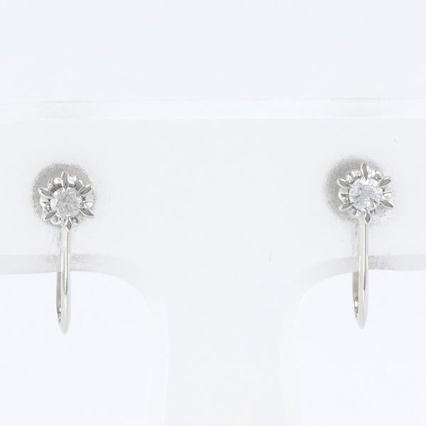 PT900 Platinum Diamond Earrings 0.05ct 1.6g in Great Condition