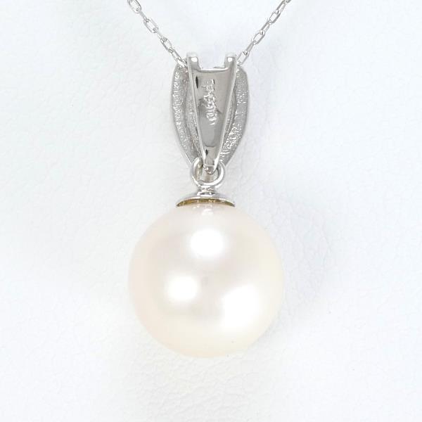 PT900 Platinum PT850 Necklace with Pearl and Diamond in Excellent Condition