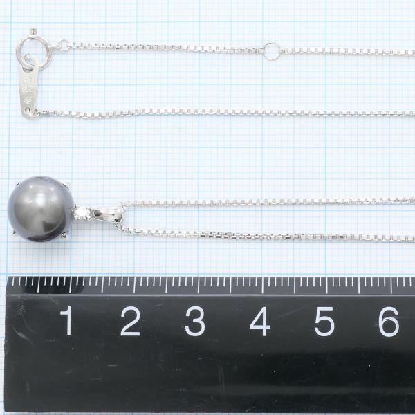 PT850 Platinum Necklace (Pearl, Diamond 0.05ct, 8.1g Total Weight, 39cm) - Platinum, Pearl, and Diamond Women's Jewelry in Excellent Condition