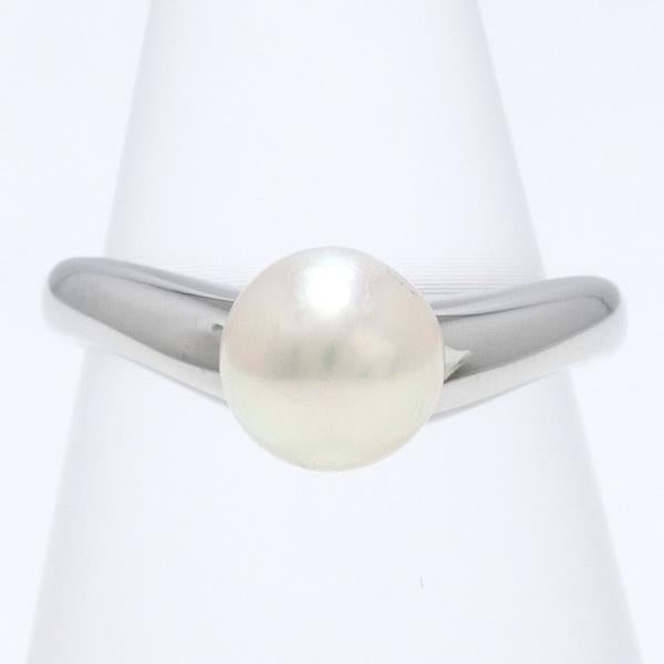 PT900 Platinum Pearl Ring 10.5 in Excellent Condition