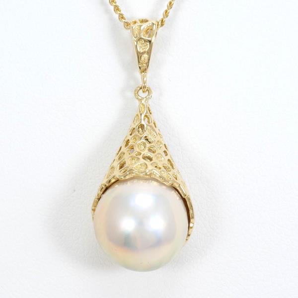 K18 Yellow Gold Freshwater Pearl Necklace in Excellent Condition