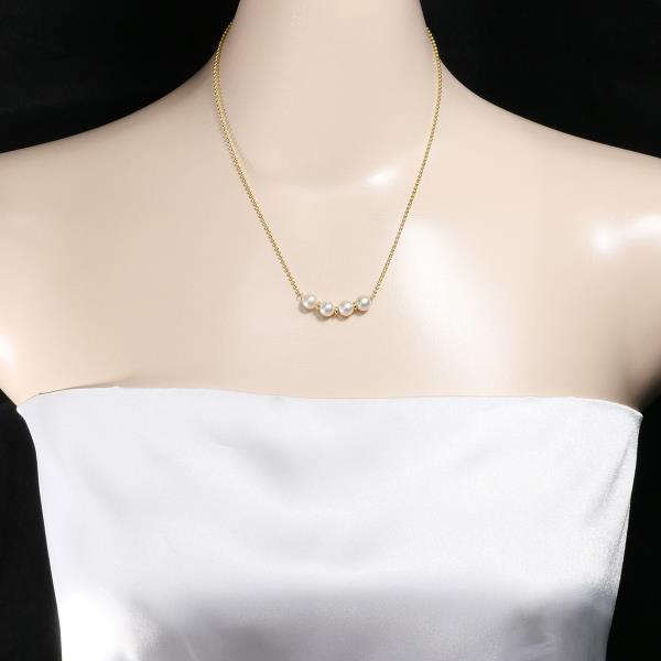 "4P Design Necklace in K18 Yellow Gold with Pearl, Gold for Women" in Excellent Condition