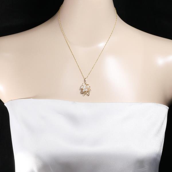 K18 Yellow Gold Pearl Necklace in Pristine Condition