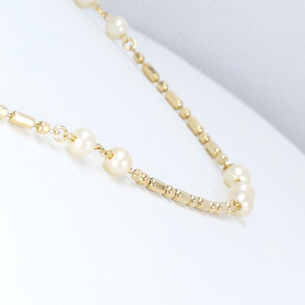 18K Yellow Gold Necklace (Pearl, 6.0g Total Weight, 42cm) - 18K Yellow Gold and Pearl Women's Jewelry