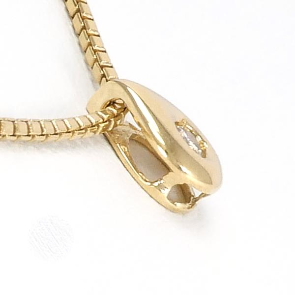 "Dewdrop Motif Necklace with 1P D0.05ct Diamond in K18 Yellow Gold for Women"