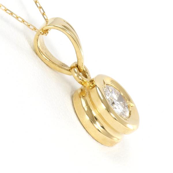 K18 Yellow Gold Diamond Necklace, 1.9g Total Weight, 40cm, Diamond 0.23ct, SI2 Verified - Women's Preloved