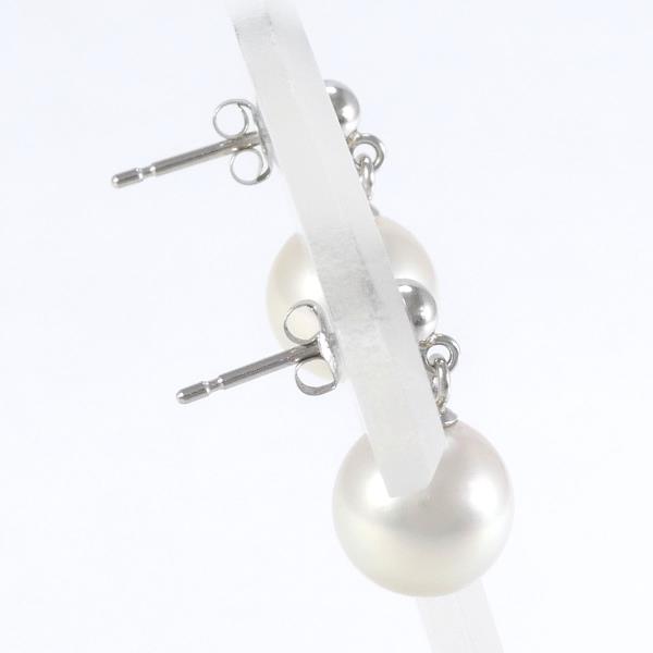 PT900 Platinum Pearl Earrings in Excellent Condition