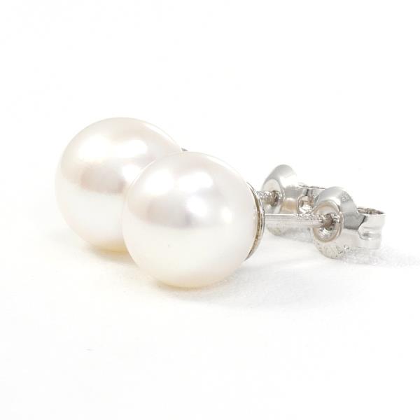 K14 White Gold Pearl Earrings in Excellent Condition