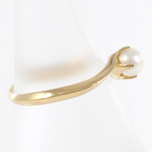 K18 Yellow Gold Pearl Ring Size 8 in Excellent Condition