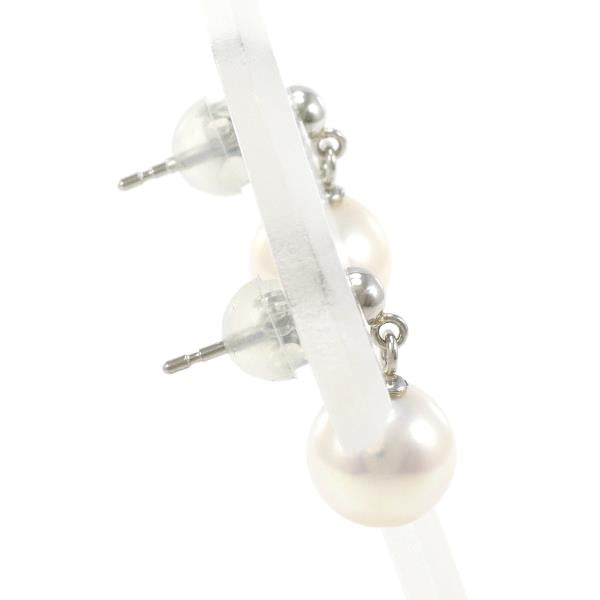 PT900 Platinum Pearl Earrings in Excellent Condition