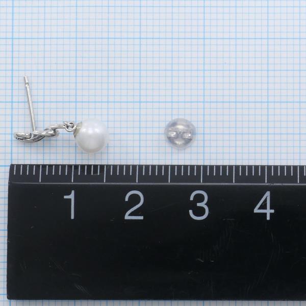 PT900 Platinum Pearl Earrings in Excellent Condition