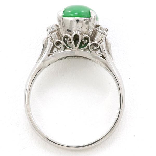 Jade Elegance Ring - PM Platinum 900, Jade 1.67ct, Diamond 0.10ct, Size 9, Total Weight approx. 4.8g