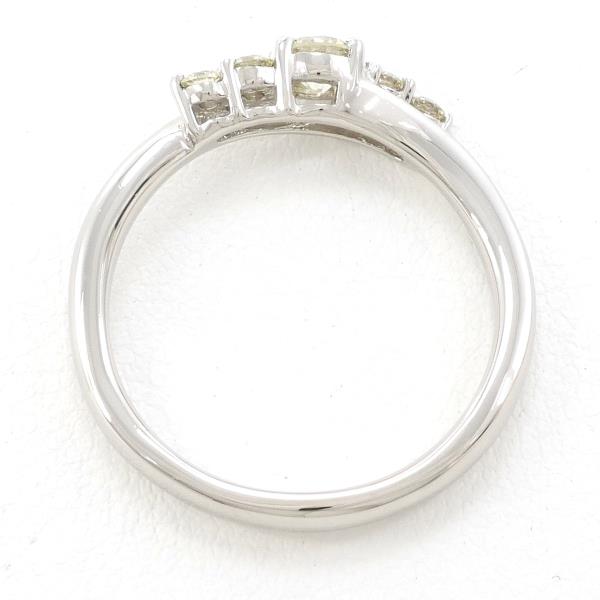 Platinum PT900 Ring with Yellow Diamond - Size 13.5, Yellow Diamond 0.37ct, Total Weight approx. 4.6g