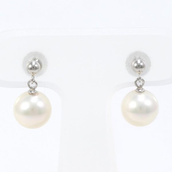 PT900 Platinum Pearl Earrings in Excellent Condition