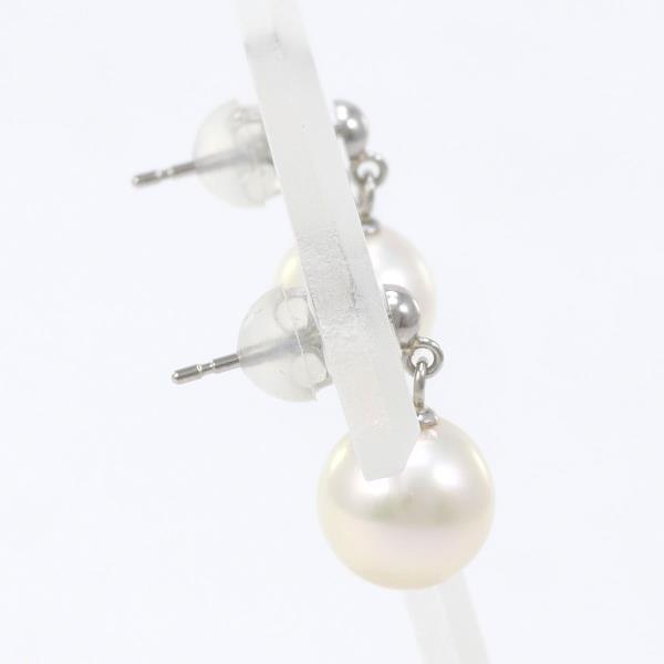 PT900 Platinum Pearl Earrings in Excellent Condition