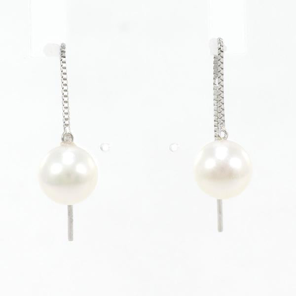 PT850 Platinum Pearl Earrings in Pristine Condition