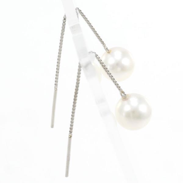 PT850 Platinum Pearl Earrings in Pristine Condition