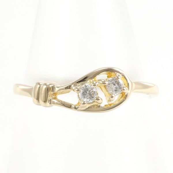 14K Yellow Gold Diamond Ring Size 8 in Excellent Condition