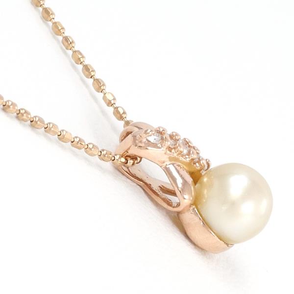 K10 Pink Gold Pearl Necklace in Excellent Condition