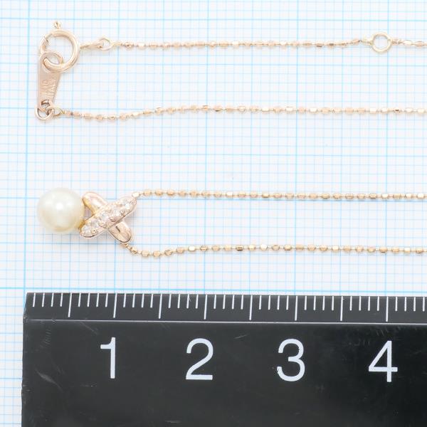 K10 Pink Gold Pearl Necklace in Excellent Condition