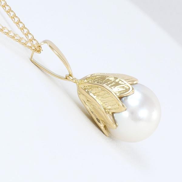 [LuxUness]  K18 18K Yellow Gold Pearl Necklace, Approximate Weight 3.9g, Length 38cm in Excellent condition