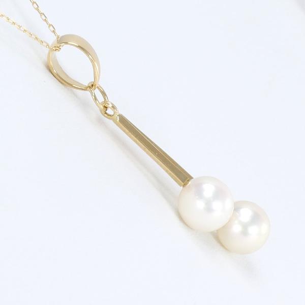 K18 Yellow Gold Pearl Necklace in Excellent Condition