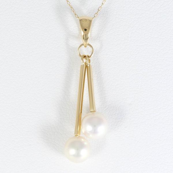 K18 Yellow Gold Pearl Necklace in Excellent Condition