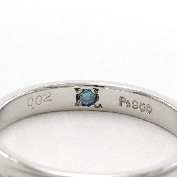 PT900 Platinum Ring with Blue Diamond in Excellent Condition