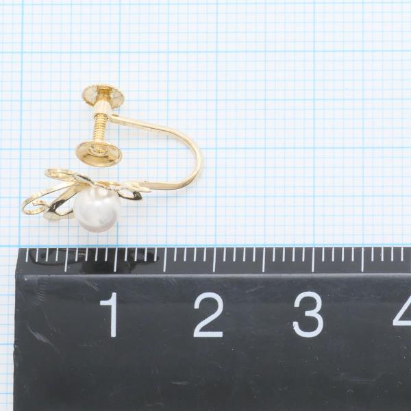 K18 Yellow Gold Pearl Earrings in Excellent Condition