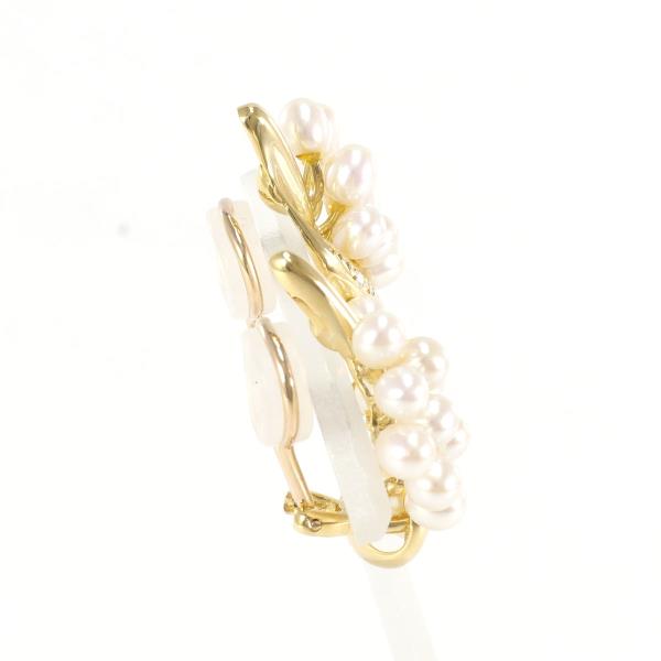 K18 & K14 Yellow Gold Earrings with Pearls and 0.03ct Diamonds, Total Weight Approximately 8.2g, For Women
