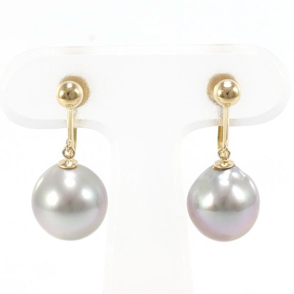 K18 Yellow Gold Pearl Earrings in Excellent Condition