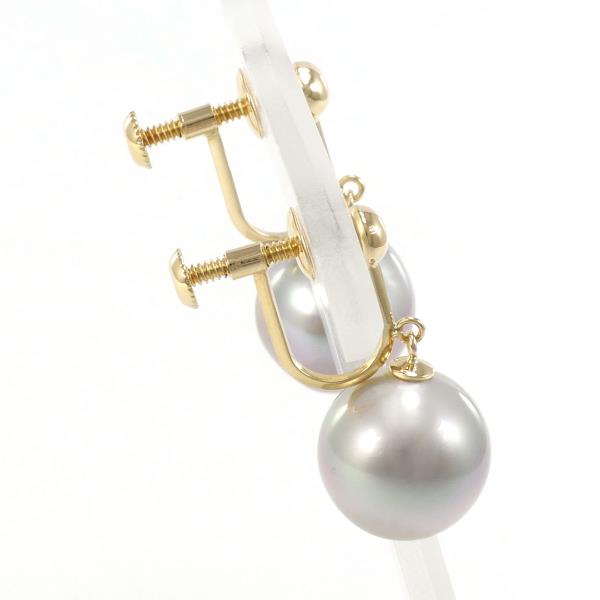 K18 Yellow Gold Pearl Earrings in Excellent Condition