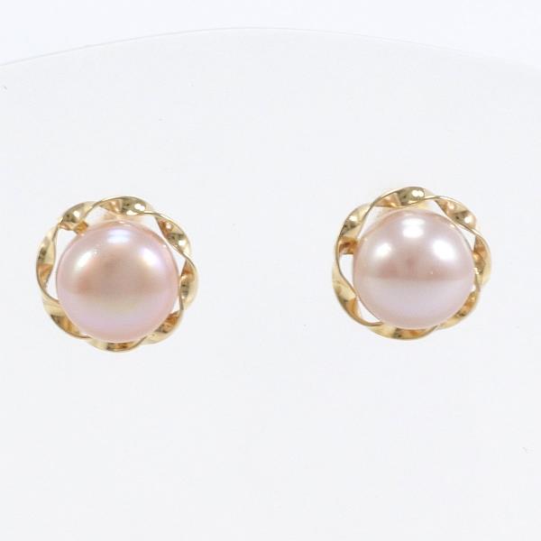 K18 Yellow Gold Pearl Earrings in Excellent Condition