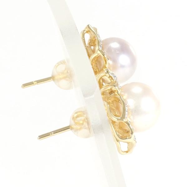K18 Yellow/White Gold Pearl & Diamond Earrings, 4.3g Total Weight - Women's Preloved